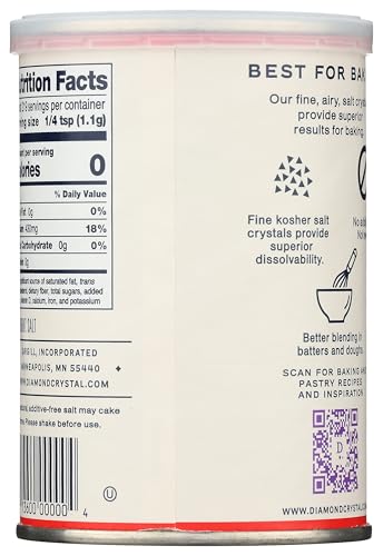 DIAMOND CRYSTAL BAKING SALT, FINE KOSHER SALT 8.5OZ
