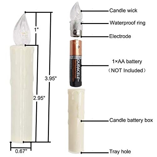 HANNAHONG 10 pcs LED Flameless Taper Candles with Remote,Small Mini Electric Dimmable Flickering Fake Wax,Battery… - Image 3