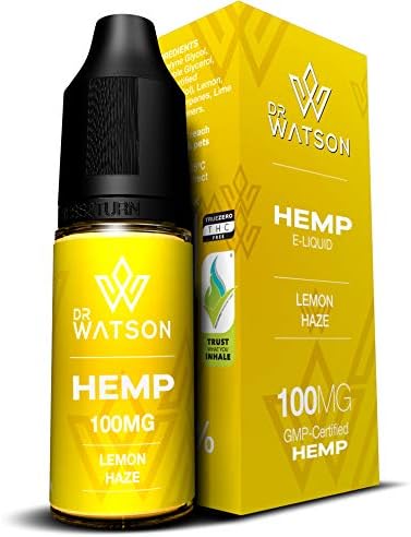 Dr Watson Lemon Haze Hemp Extract Vape Liquid | 100mg | Made from GMP Certified Hemp | 10ml with Terpenes | Made in UK