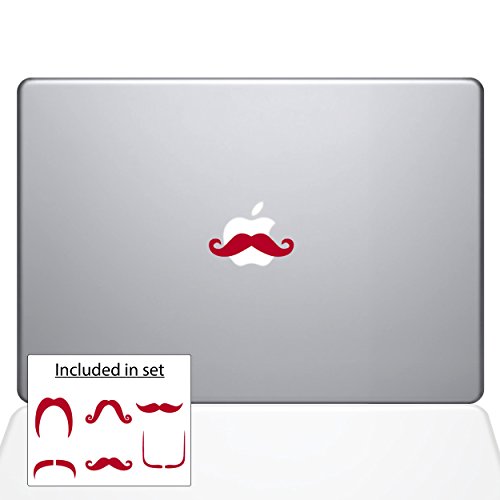 The Decal Guru 2037-MAC-13X-DR Mac Mustaches Decal Vinyl Sticker, 13" MacBook P…