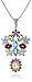 Sterling Silver Multi-Gemstone Pendant Necklace, 18