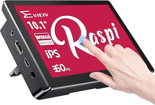 EVICIV 10.1 Inch Portable Capacitive Touchscreen Monitor for Raspberry Pi 5/4/3/2/Zero/B/Windows, 1920 x 1200 IPS Portable Screen