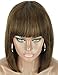 Beauart 12” 100% Remy Human Hair Short Bob Wigs for Women Straight Hair Brown Highlights Bob Wigs with Hair Bangs,Trendy and Natural Looking Everyday Wear Wigs