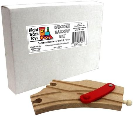 Train Track Piece - Conductor Switch Piece - 100% Compatible with All Major Brands Including Thomas Wooden Railway System