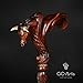GC-Artis Bull Head Wooden Cane - Handmade, Ergonomic, Comfort Grip Cane - Wood Carved Canes for Men and Women - Fashionable Wooden Walking Stick - Right-Hand Version Cane 36