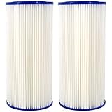 CFS2 Pack Pleated Pre-Filtration Sediment Water Filter Cartridges Compatible with GE FXHSC Models – Removes Taste & Odor – Whole House Replacement Water Filter Cartridge