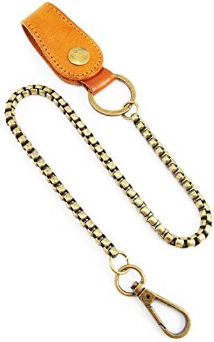 Wallet Chain for Biker/Trucker Wallet Style (Square Brass)