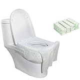 Biubee 20 pcs Disposable Potty Seat Cover in Individually Packaged - Large Size Travel Toilet Seat Cover with Adhesive No Slip