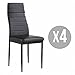 Mecor Set of 4 Stunning Black Dining Chairs Comfortable Leather Dining Room Furniture