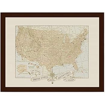 Craig Frames Wayfarer, Classic World Push Pin - Mapa De Viaje, Color