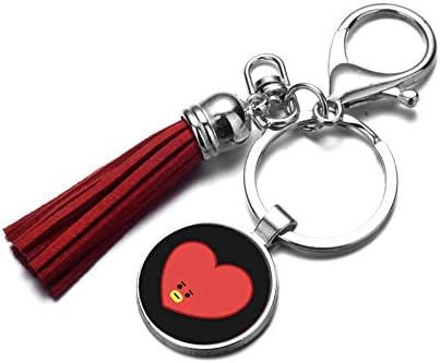 Forberesten BTS Bangtan Boys Time Gemstone Tassel Keychain Key Ring Keychain (H04)