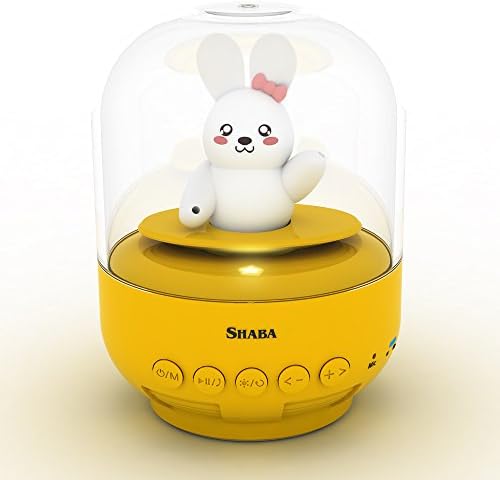 Speaker for kids, SHABA bell Jar animal pet mini Bluetooth speaker with microphone, wireless cute musical toys for Party, home, bedroom, office (Yellow princess Bunny)