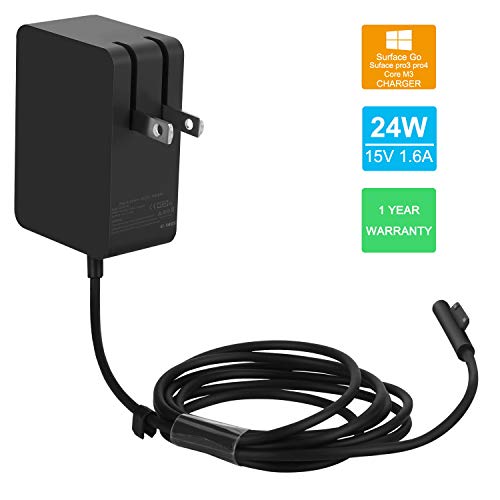 24W 15V 1.6A Surface Go Charger Power Supply for Microsoft Surface Go/Surface Pro 4 Core m3/Surface Pro 3 Core m3/Surface Pro 2017 Core m3 Tablet/Surface Laptop Core m3 Carrying Case