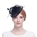 Valdler Womens Feather Mesh Net Sinamay Shaped Fascinator Hat for Tea Party