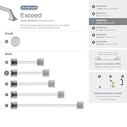 Amerock | Cabinet Pull | Polished Chrome | 3-3/4