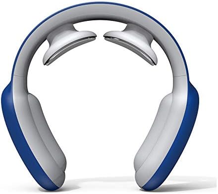 Qualilife Smart Electric Neck and Shoulder Massage, Portable Neck Massage Relax Equipment with Heating Vibration Impulse Function, Suitable for Car, Office, Home, 3 Mode,Blue