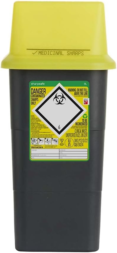 Sharpsafe 7 Litre Contaminated Sharps Bin Clinical Waste