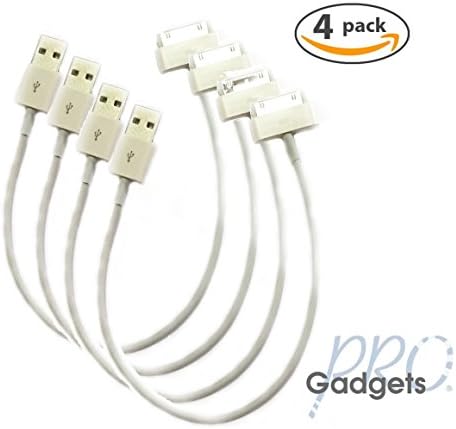 GadgetsPRO 30-pin to USB Cable for all Apple 30-pin devices, 12 inches (4-pack)