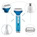 Kaiercat 3 in 1 Rechargeable Lady Shaver+Nose Ear Hair Trimmer+Eyebrow Trimmer Stainless Steel & Water Resistant with Vacuum Cleaning System (Blue)