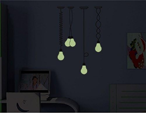HUMPS Glow-In-The-Dark Old-Fashioned Light Bulb Design PVC Wall Decal Stickers (100 x 40 cm)