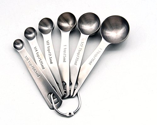 Bee Basics - Set of Six (6) 18/8 Stainless Steel Measuring Spoons