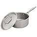 Amazon Brand – Stone & Beam Sauce Pan With Lid, 3-Quart, Tri-Ply Stainless Steel