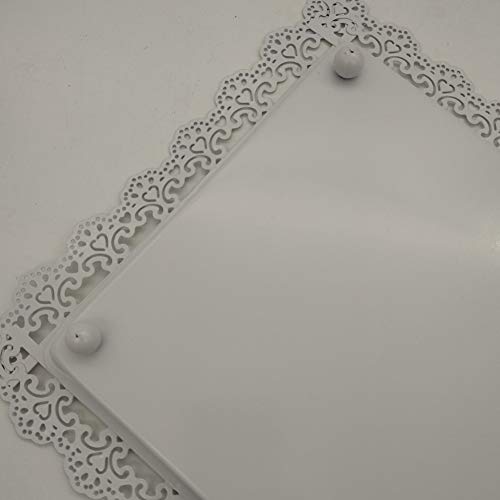 Rectangle Cupcake Stand Set of 3 Iron Cake Holder Dessert Candy Display for Wedding Birthday Party Baby Shower Bar White - Thumbnail 4