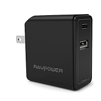 RAVPower USB C 24W Dual Type C Travel USB 5V/3A iSmart Charger