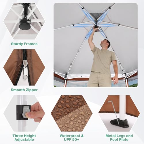COBIZI 16x16 Pop-Up Gazebo Review: Hexagonal Canopy with Mosquito Netting image 17
