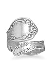 Oxidized Sterling Silver Spoon Ring