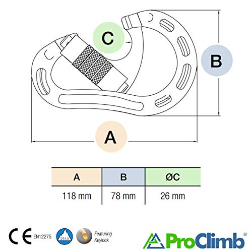ProClimb Aluminum Forged Screwgate Lock HMS Carabiner Clip | Quality Heavy Duty 22kN Safety Carabiner with Triple-Lock | Perfect for Industrial Work, Rigging, Rock Climbing