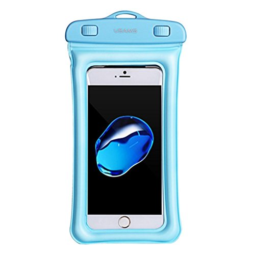 Sagton Waterproof Phone Case,Floating Pouch Night-Visible Smartphone Dry Bag for iPhone X/8/8 Plus/7/7 Plus/6S/6/6S Plus/SE/5S/5C,Samsung Galaxy S8/S8 Plus/Note 8 6 5,up to 6 inch diagonal (Sky Blue)