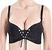CHAOSHUO Womens Girls Cleavage Drawstring Bras Ph Up Wirefree Comfortable(Black, 30A)