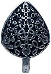 Abhooshan Women's Tribal Press On Nose Ring/Pin Oxidized In Silver Alloy - No Piercing Required