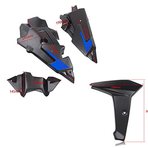 FATExpress Bellypan for 2014 2015 2016 Yamaha FZ MT FJ 09 Motorcycle Belly Pan Engine Spoiler with Radiator Side Fairing Body Frame Kit FZ09 MT09 FJ09 FZ-09 MT-09 FJ-09 (Titanium)