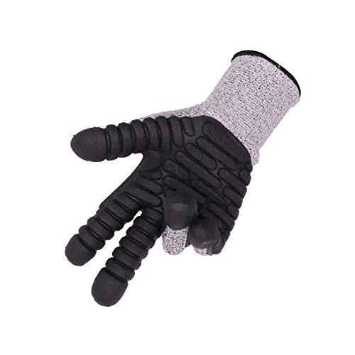 Anti Vibration & Cut Resistance Full Finger Work Gloves With TPE Coated