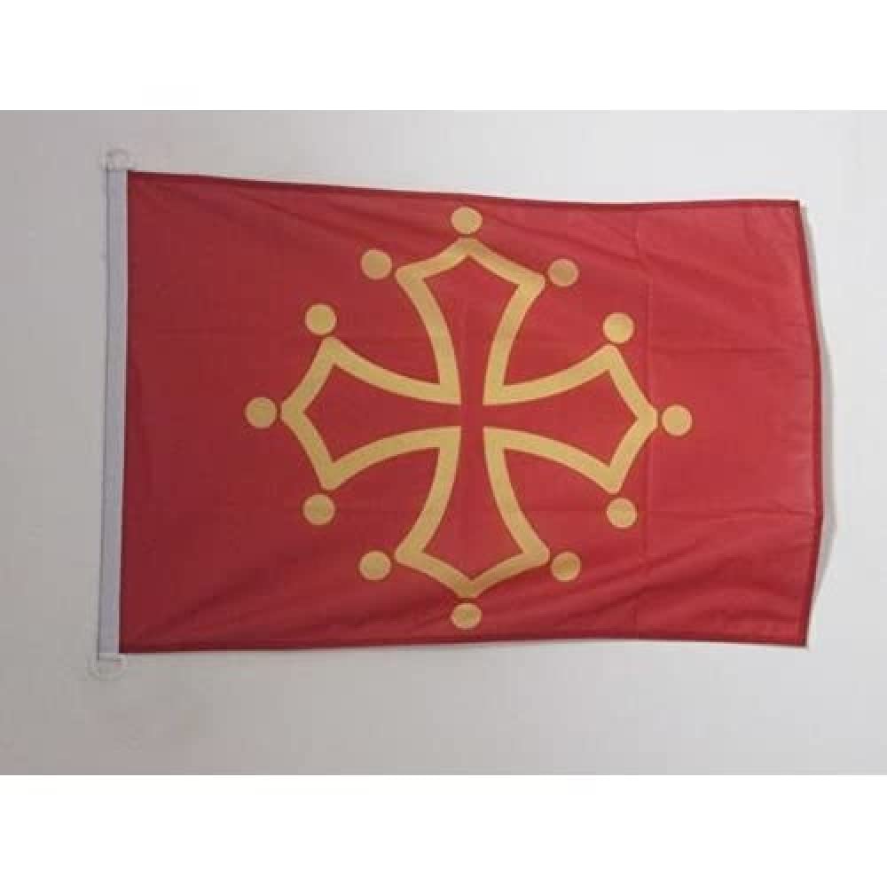 AZ FLAG Midi-Pyrénées - Occitania Flag 2' x 3' for outdoor - French region of Midi-Pyrénées - Occitanie flags 90 x 60 cm - Banner 2x3 ft Knitted Polyester with rings