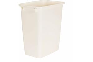 Rubbermaid 21 Quart Traditional Kitchen Bathroom and Office Rectangular Plastic Open Wastebasket Trash Can Bisque
