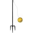 Garbuildman Tetherball Set with Ball & Rope for Outdoor Backyard, Adjustable Tether Ball Pole with Screw Reinforcement 5-Prong Base for Playground, Outside Ball Games Sports for Kids & Adults