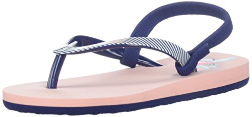 Roxy Girls' TW Pebbles V Sandal Flip-Flop, Peach Cream, 9 M US Toddler