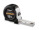 Komelon SM5412 Speed Mark Gripper Acrylic Coated Steel Blade Measuring Tape 5/8-Inch x 12-Feet, White