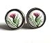 Thistle glass cabochon stud Earrings