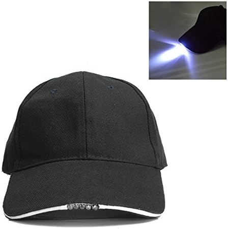 Adjustable Bicycle 5 LED Light Cap Battery Powered Hat Outdoor Baseball Cap
