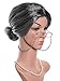 Zivyes Old Lady Costume Granny Wig,Madea Granny Glasses,Old Lady Glasses Chain,Wig Cap,Pearl Beads Accessories for Dress up (C)