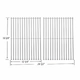 Onlyfire BBQ Stainless Steel Cladding Rod Grates/Cooking Grid Replacement Fit for Charbroil, Front Avenue, Fiesta, Kenmore, Kirkland, Kmart, Master Chef, and Thermos Gas Grill and Others, Set of 2