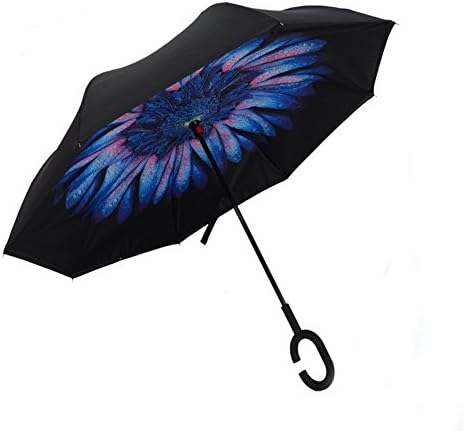Yeipis Inverted Umbrella Double Layer Reverse folding Car Umbrella (Blue)