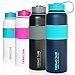 Thermo Tank Insulated Stainless Steel Water Bottle - Ice Cold 36 Hours! Vacuum + Copper Technology - SS Inner Lid, Silicone Grip - 40 Ounce (Navy + Mint, 40oz)