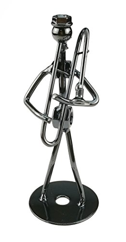 Unigift Vintage Iron Art Steel Music Man Figure Performer with Screw Cap Desk Decor Home Bedroom Bar Display Ornament Birthday Gift 7-2(Trombone)