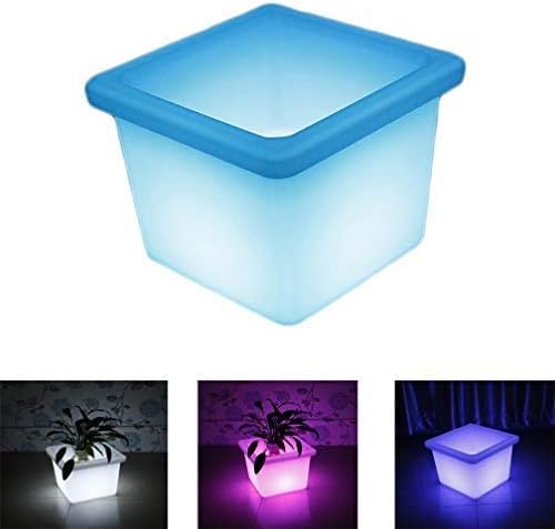 ZBJJ LED Illuminant Flowerpot Plant Flower Garden Basin Landing Plastic Planting For Home Decoration Living Room Hotel Restaurant Entertainment Place