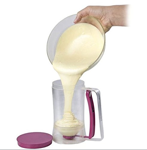 ASSIS Pancake Batter Dispenser ,Kitchen Easy Pour Home Kitchen Gadgets - Perfect Baking of Cupcakes, Waffles, Cakes, Muffin Mix, Crepes, Donuts or Any Baked Goods - Bakeware Maker with Measuring Label - Thumbnail 2